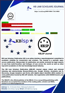 					Afficher Vol. 1 No 6 (2024): KB Law Scholars Journal    Vol. 1 Issue 6 (2024)
				